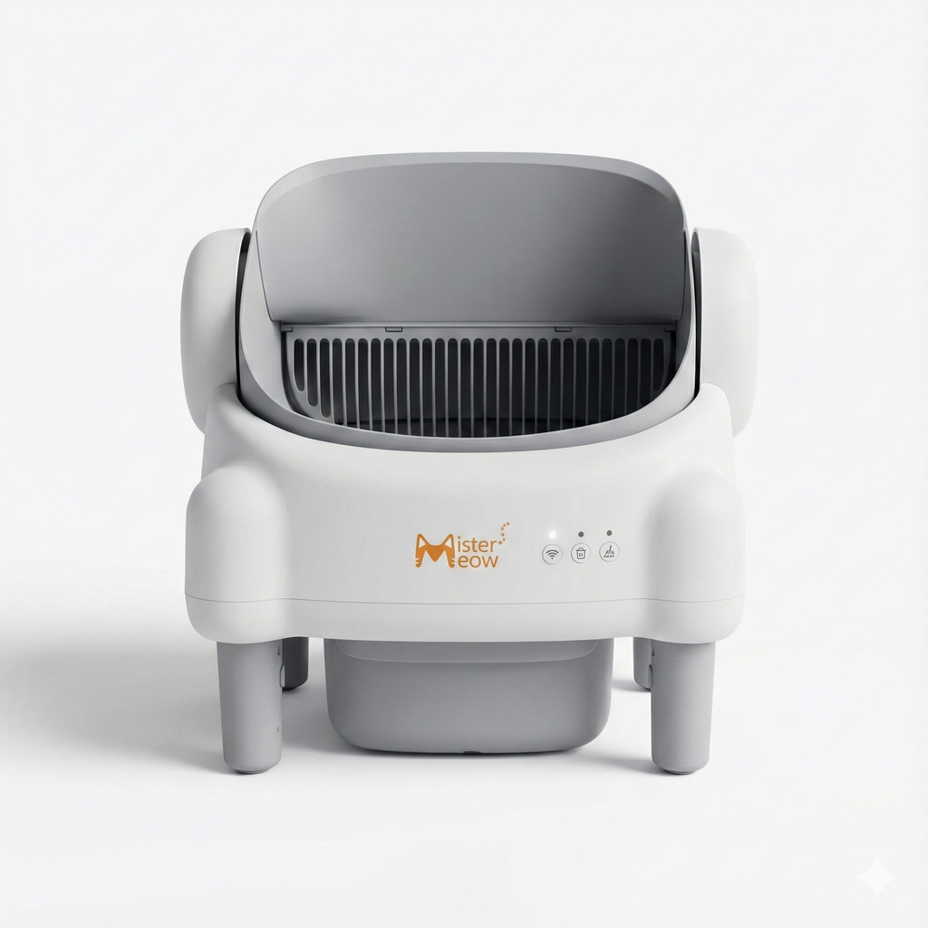 OPEN BOX-Self Cleaning Litter Box, Open Top, App Control, Odor Control, Large Bin