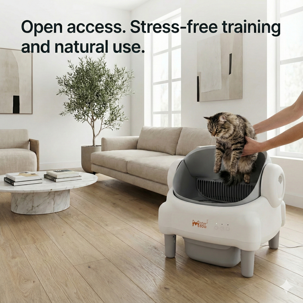 OPEN BOX-Self Cleaning Litter Box, Open Top, App Control, Odor Control, Large Bin